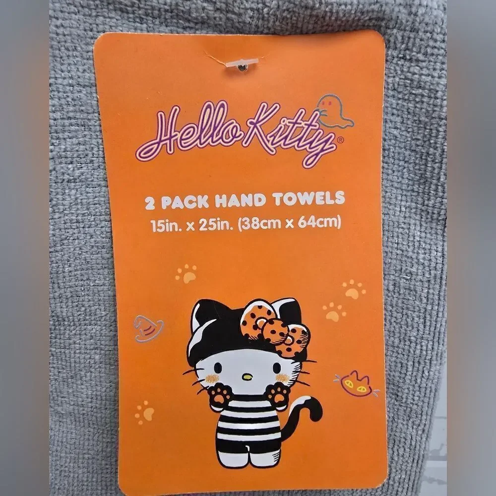 Nwt Hello Kitty Halloween Hand Towels Set. 2pc, 15 x 25